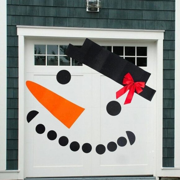 Christmas Snowman Felt Garage Door Decoration Kit - Picture 1 of 5